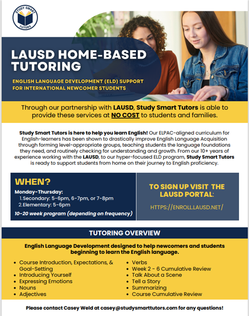  LAUSD BASED Home Tutoring